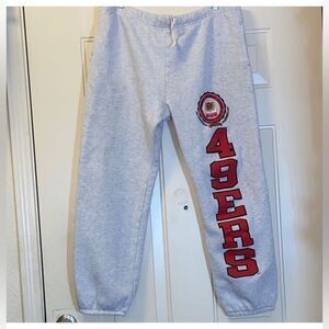 RARE VTG,90s Nutmeg NFL San Francisco 49ers Gray Sweatpants Men’s L USA Made